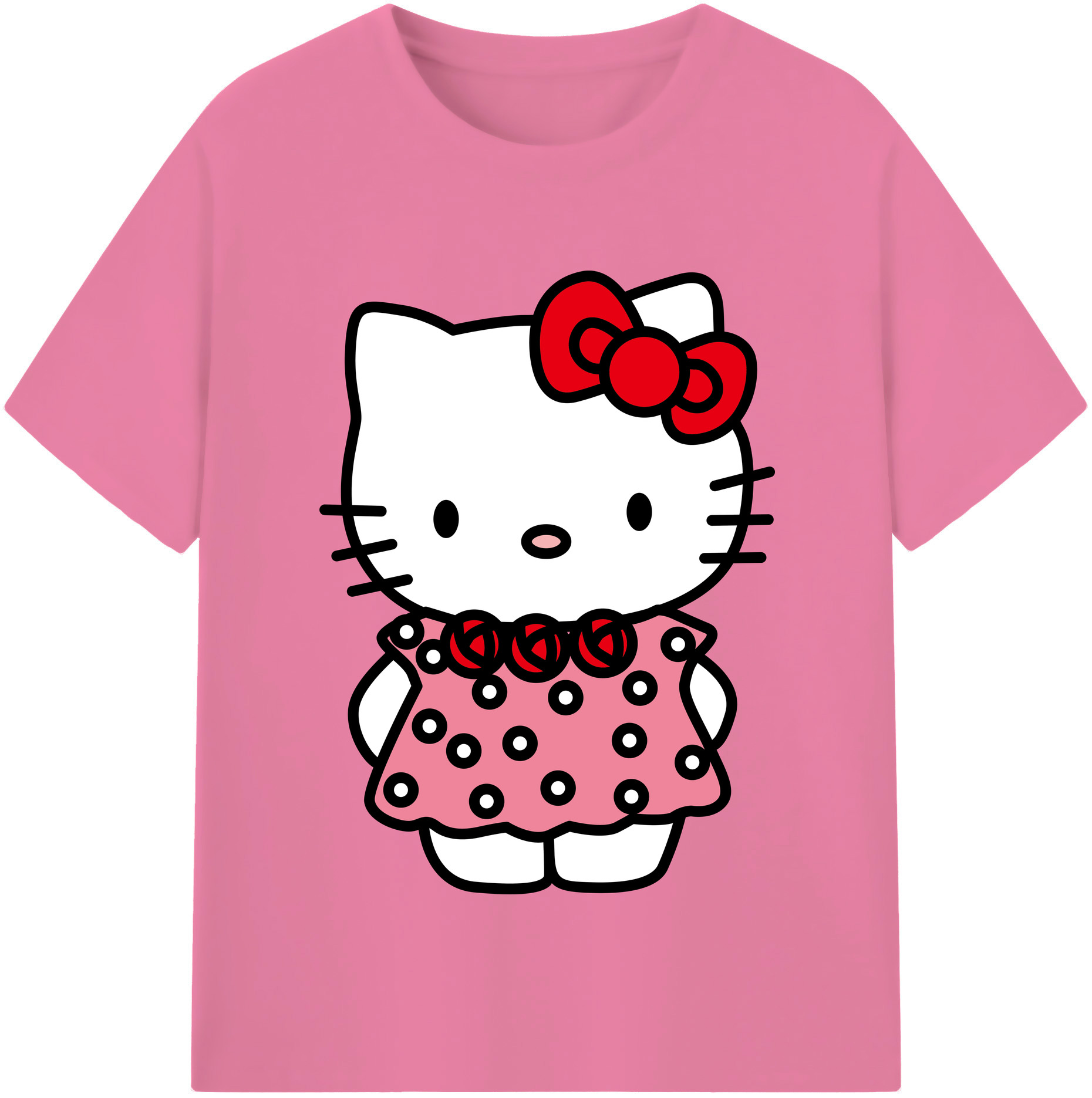（画像用） Hello Kitty ハローキティ 綿100％半袖Tシャツ（フロントプリント）